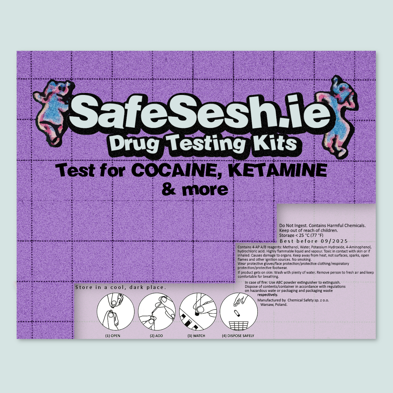 Cocaine, Ketamine, Cathinones & More Single-Use Test Kit (1 Test)